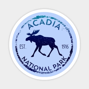 Acadia National Park Maine Moose Lovers Distressed Design Magnet